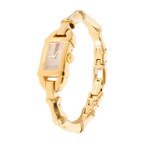 gold gucci watch women|gucci bamboo watches for women.